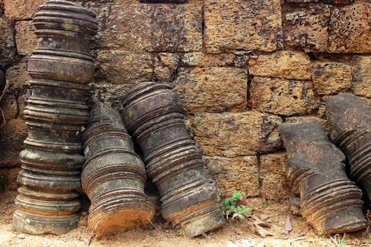 Stone art relics at Angkor, Cambodia