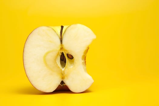 Red apple cut in half