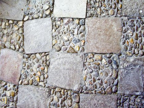 Decorative sqaure shapes of stone in floor