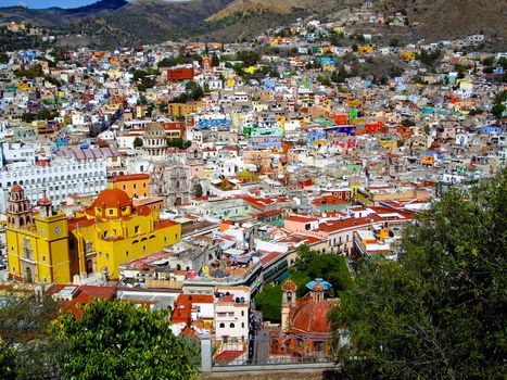 GUANAJUATO, GUANAJUATO/MEXICO � FEBRUARY 17: Guanajuato World Heritage Site, historic city view of 16th century buildings and houses of vivid colors shown on February 17, 2010 in Guanajuato, Mexico