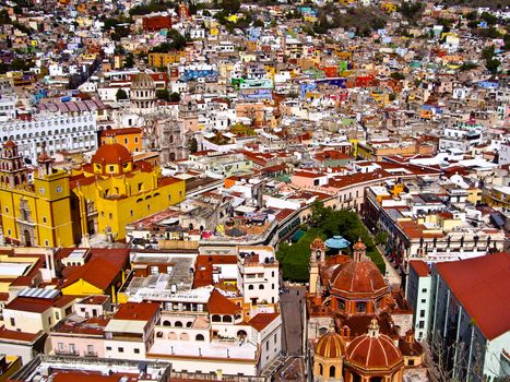 GUANAJUATO, GUANAJUATO/MEXICO � FEBRUARY 17: Guanajuato World Heritage Site, historic city view of 16th century buildings and houses of vivid colors shown on February 17, 2010 in Guanajuato, Mexico