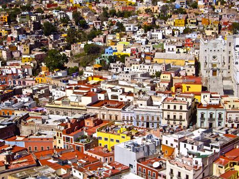 GUANAJUATO, GUANAJUATO/MEXICO � FEBRUARY 17: Guanajuato World Heritage Site, historic city view of 16th century buildings and houses of vivid colors shown on February 17, 2010 in Guanajuato, Mexico