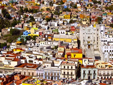 GUANAJUATO, GUANAJUATO/MEXICO � FEBRUARY 17: Guanajuato World Heritage Site, historic city view of 16th century buildings and houses of vivid colors shown on February 17, 2010 in Guanajuato, Mexico