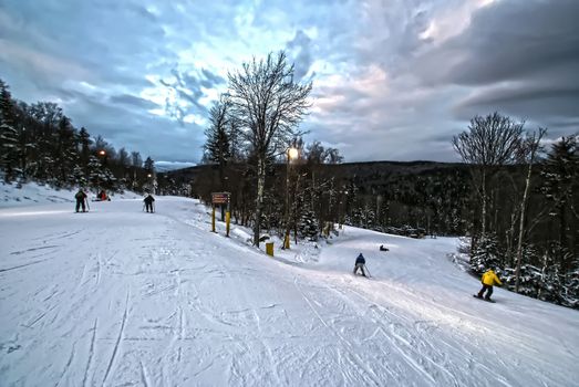 skiing downhill