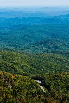 Blue Ridge Parkway Scenic Landscape Appalachian Mountains Ridges Sunset Layers over Great Smoky Mountains National Park