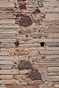 Traditional old stone wall Guanajuato Mexico