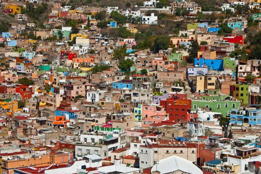 GUANAJUATO, GUANAJUATO/MEXICO � FEBRUARY 19: Guanajuato World Heritage Site, historic city view of 16th century buildings and houses of vivid colors shown on February 19, 2010 in Guanajuato, Mexico.