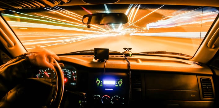 View from a moving vehicle gives feeling of a speed of light as timetravel