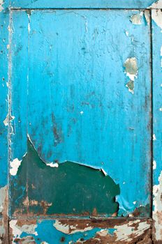 Old blue wood door weathered texture