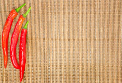 abstract design background vegetables on a bamboo mat background