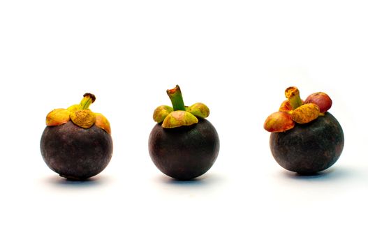 mangosteen on white  background