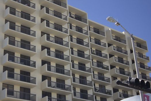 Office Buildings or Condos with a blue sky background