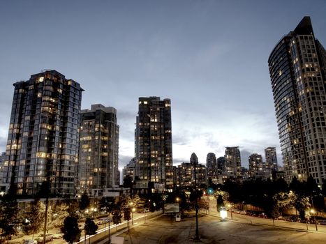 Towers of Vancouver city