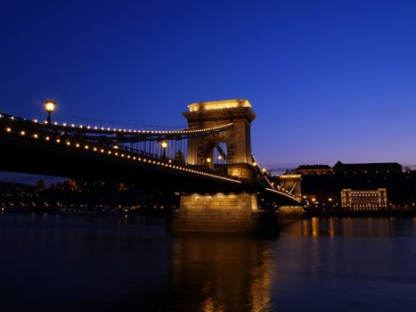 Budapest Chain Bridge at dawn.