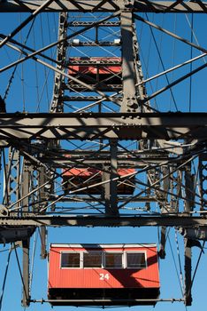 Wiener Riesenrad in Prater - oldest and biggest ferris wheel in Austria. Symbol of Vienna city