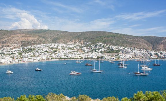 Kumbahce Bay as viewed from Castle of St Peter in Bodrum, Mugla Province, Turkey.