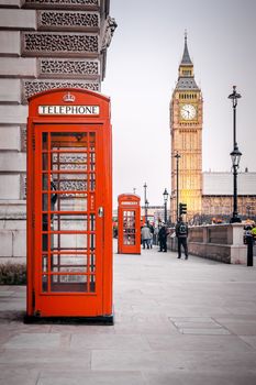 A photography of a red phone box in London UK