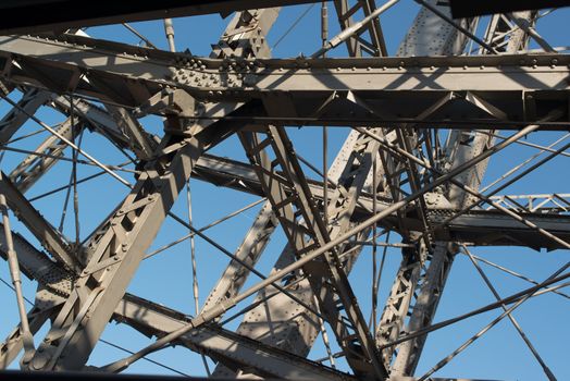 Detail of Wiener Riesenrad in Prater - oldest and biggest ferris wheel in Austria. Symbol of Vienna city
