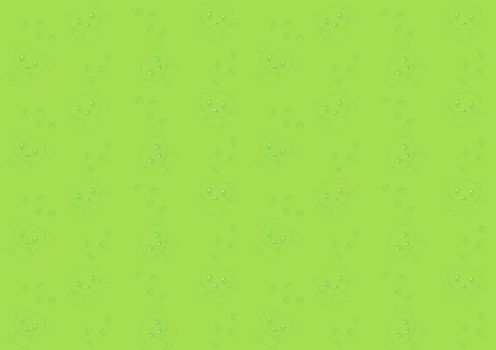 Seamless pattern with cat and dog on green background