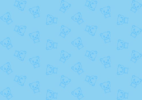 Seamless ornament with bears on a blue background