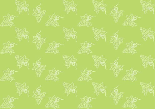 Seamless pattern with grapes on a green background