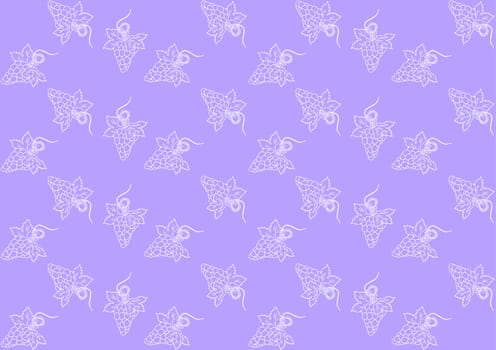 Seamless pattern with grapes on purple background