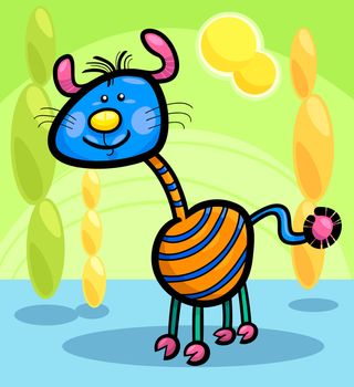 Cartoon Illustration of Funny Colorful Fairytale Character Creature in Fantasy World