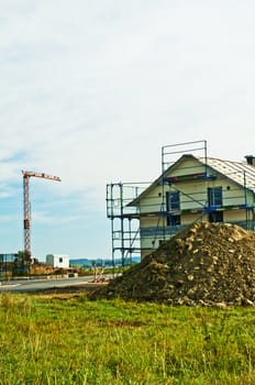 house with scaffold