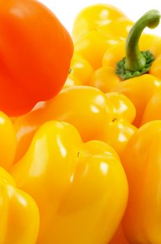 Yellow and Red Bell Peppers close up