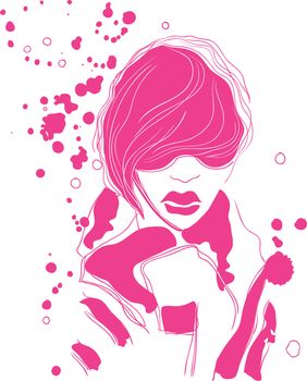 The abstract image - a girl's face. vector illustration.