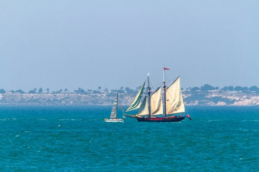CADIZ, SPAIN - JUL 29: English  Ship, Johanna Lucretia setting sail on the Tall ship races 2012 on July 29 , 2012, in Cadiz , Spain