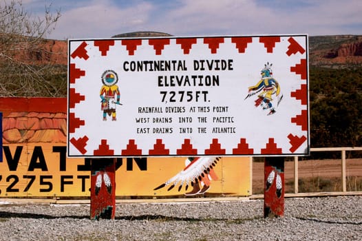 Sign continental divide