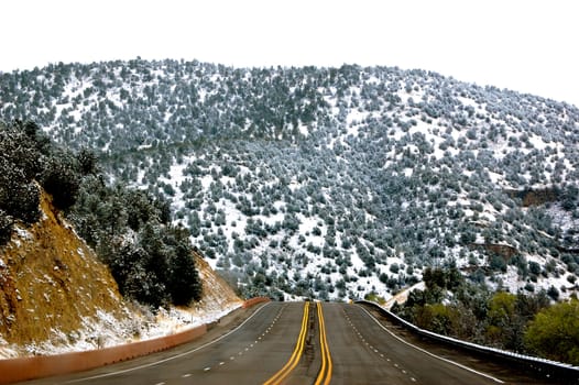 Road into the mountainside