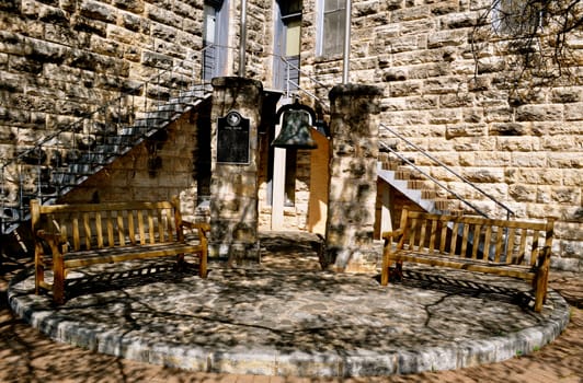 Georgetown Texas courtyard in shadows