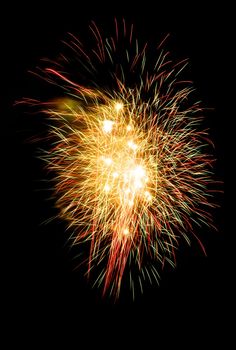 beautiful fireworks against the dark sky, fireworks