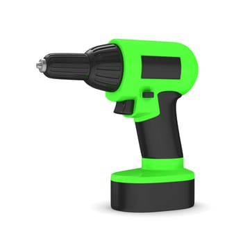 Drill on white background. Isolated 3D image