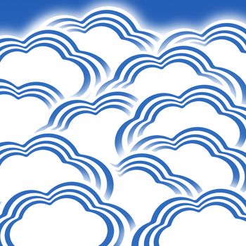 Illustration of blue stripe cloud