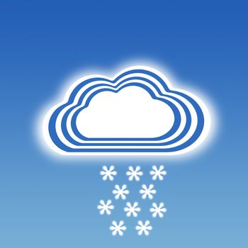 Stripe design Cloud and snowflake icon, Weather set