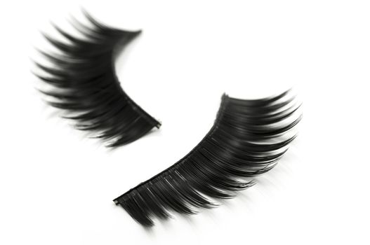 false eyelashes isolated on white