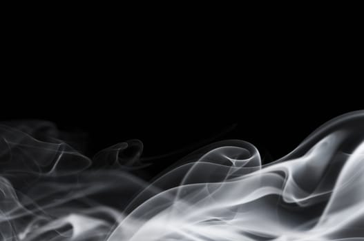 Abstract smoke isolated on black