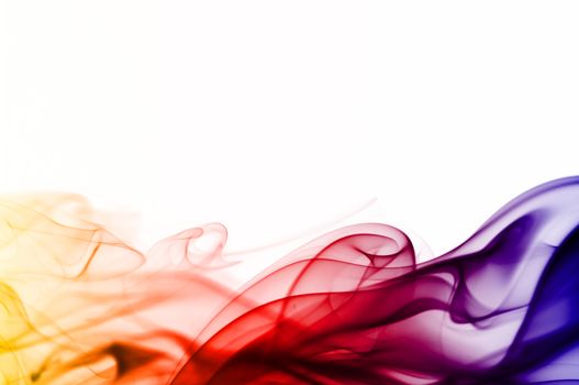 colored smoke isolated on white background