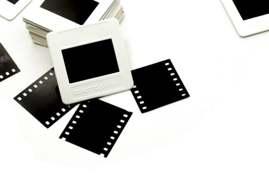 Photo frame. Slide 35mm on white background.