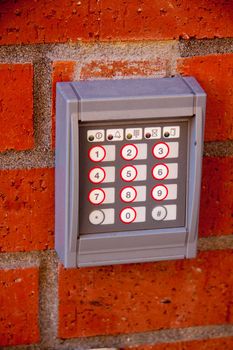 A numberpad for a secure entrance in downtown portland oregon.