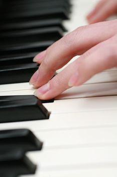 close-up of a Piano-keyboard, very shallow DOF!