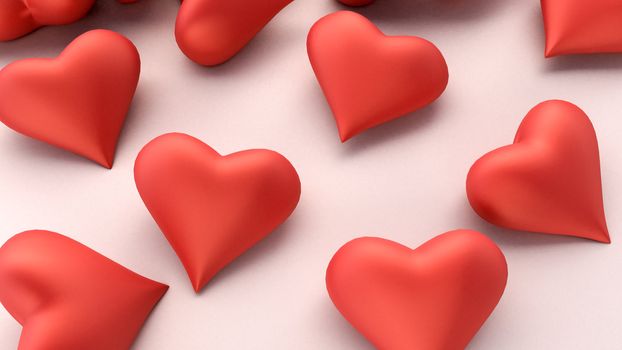 Many hearts on a light background, love is not an easy choice