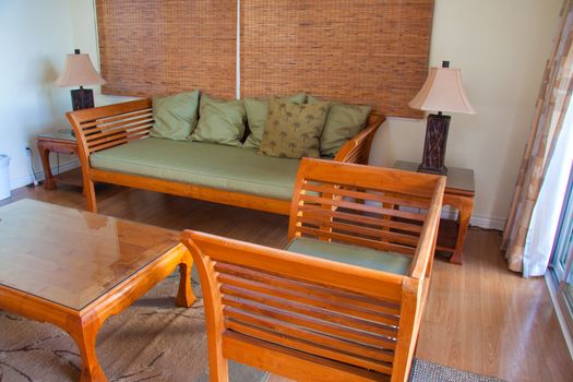 Color photographs of the inside of a resort getaway home on the north shore of oahu hawaii.