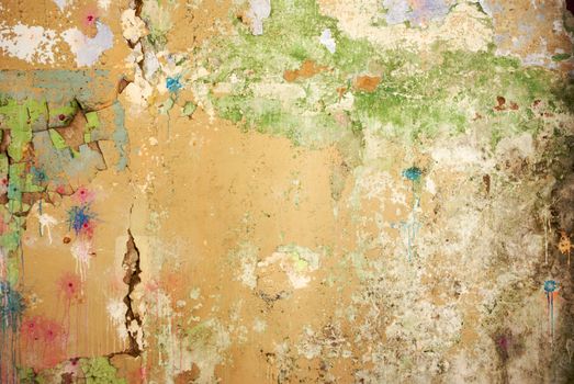 Stone wall in grunge style with many cracks
