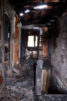 Detail images from a home that was abandoned after a large housefire.