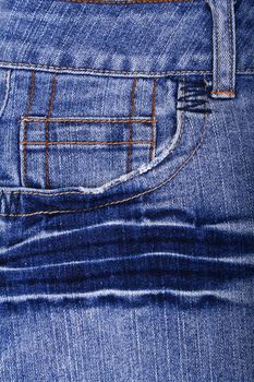 Blue jeans fabric with pocket can use as background 
