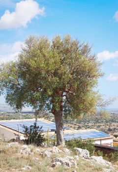 Renewable energy on a house in Sicily, Italy
